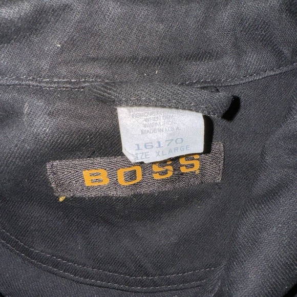 HUGO BOSS JEANS Black Denim Jacket Vintage Men's Coat size XL Hip Hop - Picture 10 of 10